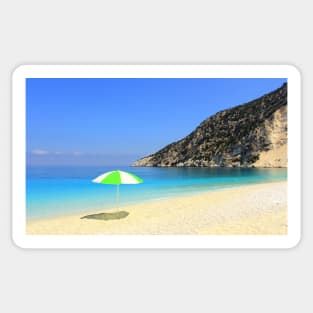 Sun, Sea and Shade - Myrtos Beach Sticker